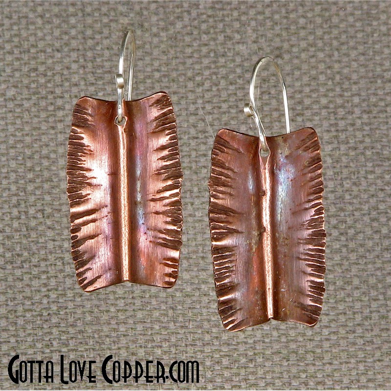 Folded Copper Earrings