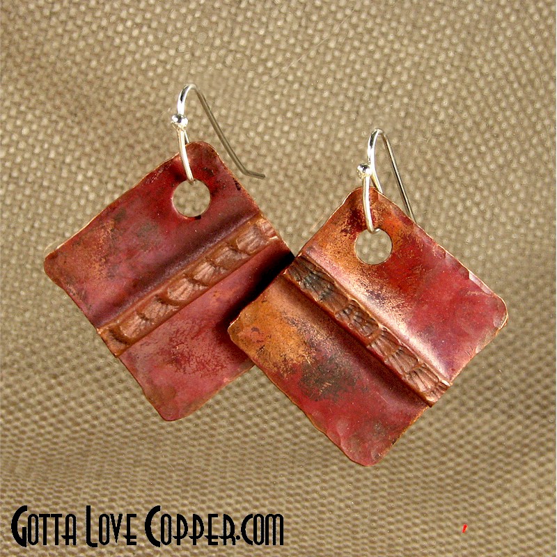 Folded Copper Earrings