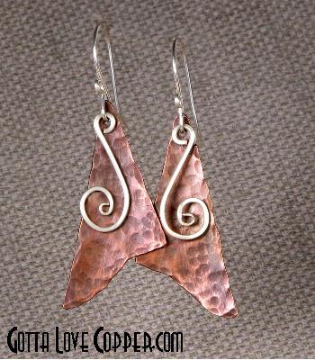 Copper and Swirl Earrings