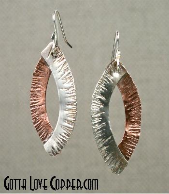 Copper & Sterling Peekaboo Earrings