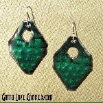 Green Enameled Earrings