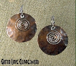 Disk Earrings with Swirly Wires