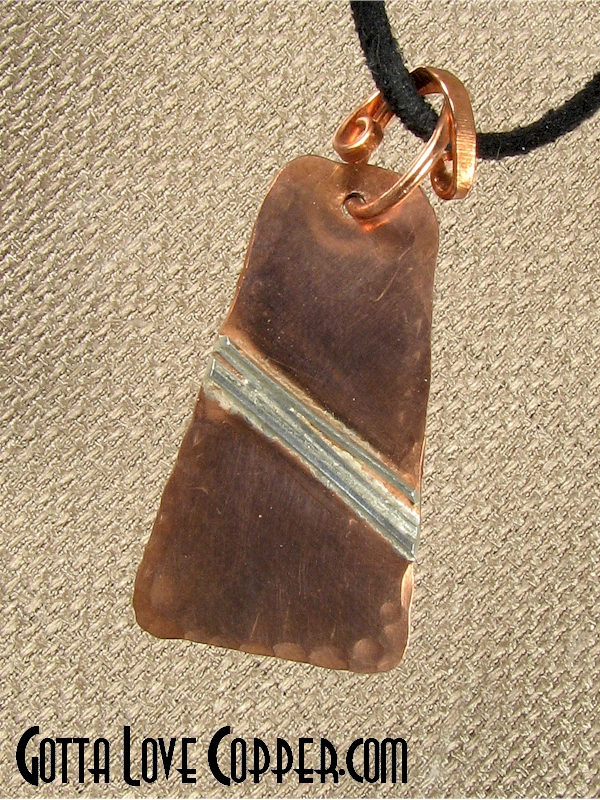 Copper Pendant with Silver Highlights
