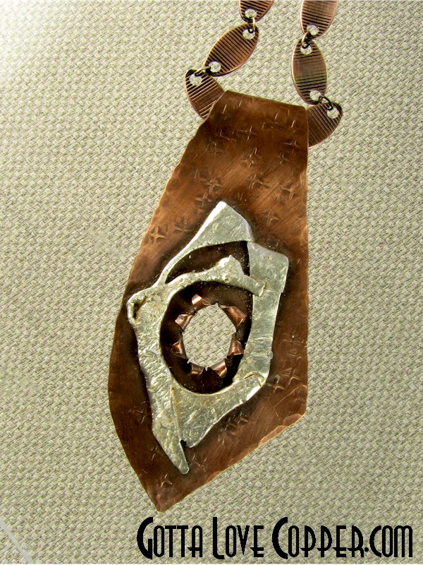 Copper Pendant with Sterling Silver