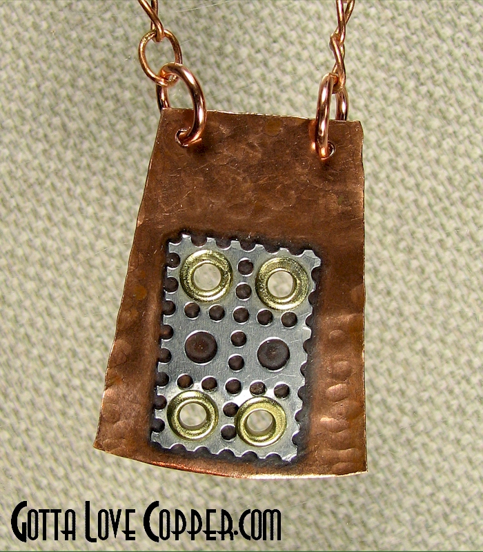 Copper Pendant with Machined Highlights
