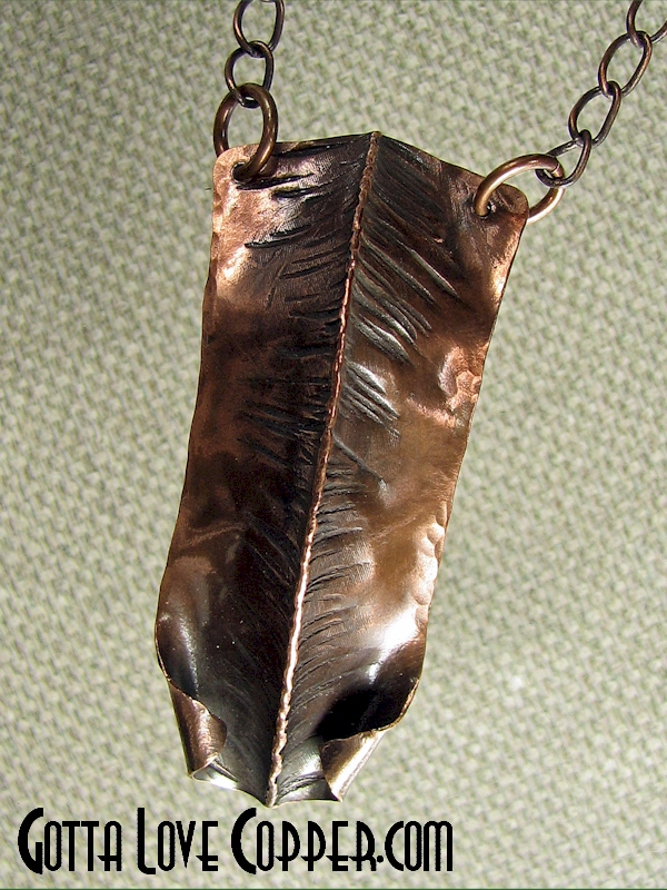 Wildly Folded Copper Pendant