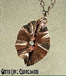 Leaf Pendant with Copper & Pewter Beads