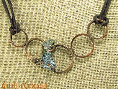 Rings with Bismuth Crystal Pendant