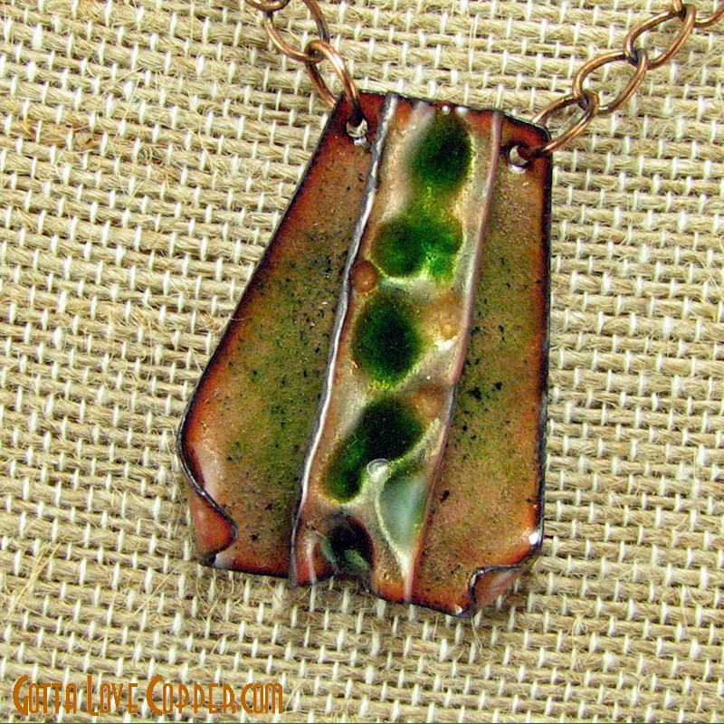 Mini Enameled Wedge Pendant