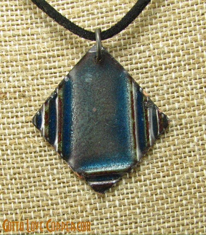 Enameled Square Pendant