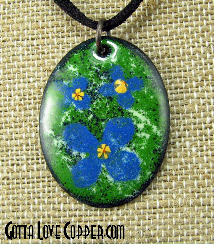 Enameled Flowers Pendant