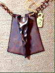 Enameled Wedge Pendant with Chain