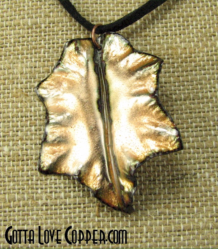 Enameled Leaf Pendant